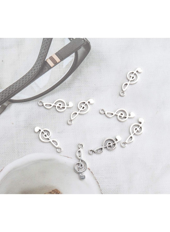 Ruwado 50 Pcs Musical Note Charm Metal Music Symbol Vintage Elegant Chic Instrument Pendant Beads For Craft Art Supplies Jewelry Making Finding Diy Necklace Bracelet Earring (Silver) - Image 5