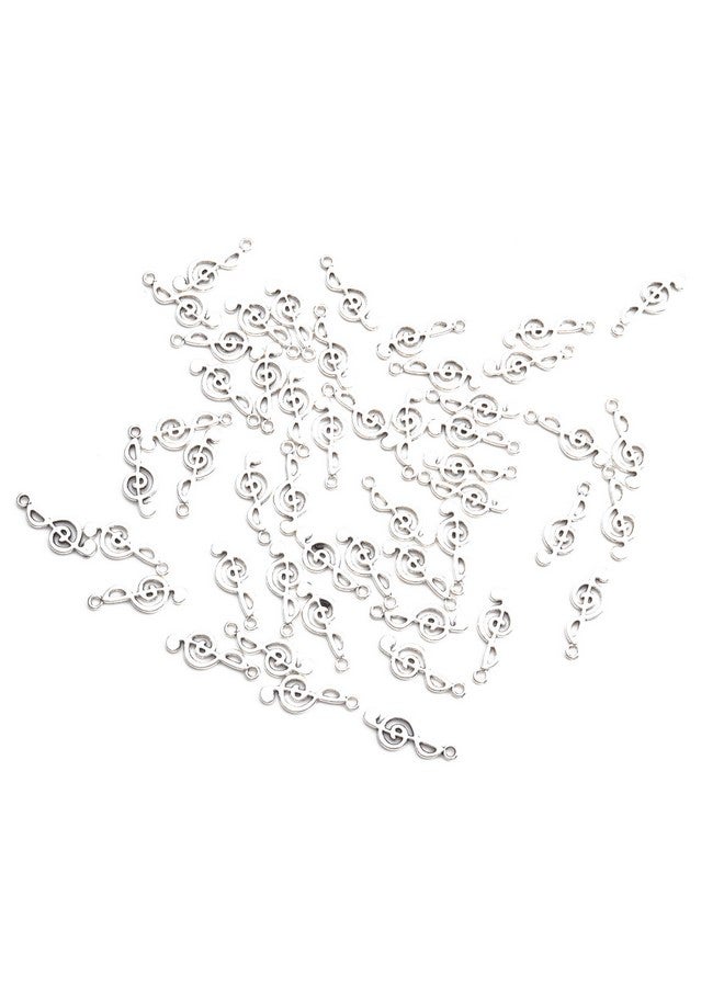 Ruwado 50 Pcs Musical Note Charm Metal Music Symbol Vintage Elegant Chic Instrument Pendant Beads For Craft Art Supplies Jewelry Making Finding Diy Necklace Bracelet Earring (Silver) - Image 3