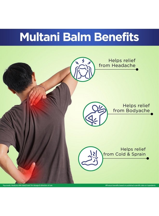 Multani Triple Action Balm | Multi-Propose Pain Relief Balm | Relief From Cold, Bodyache & Headache | 20gm - Image 4