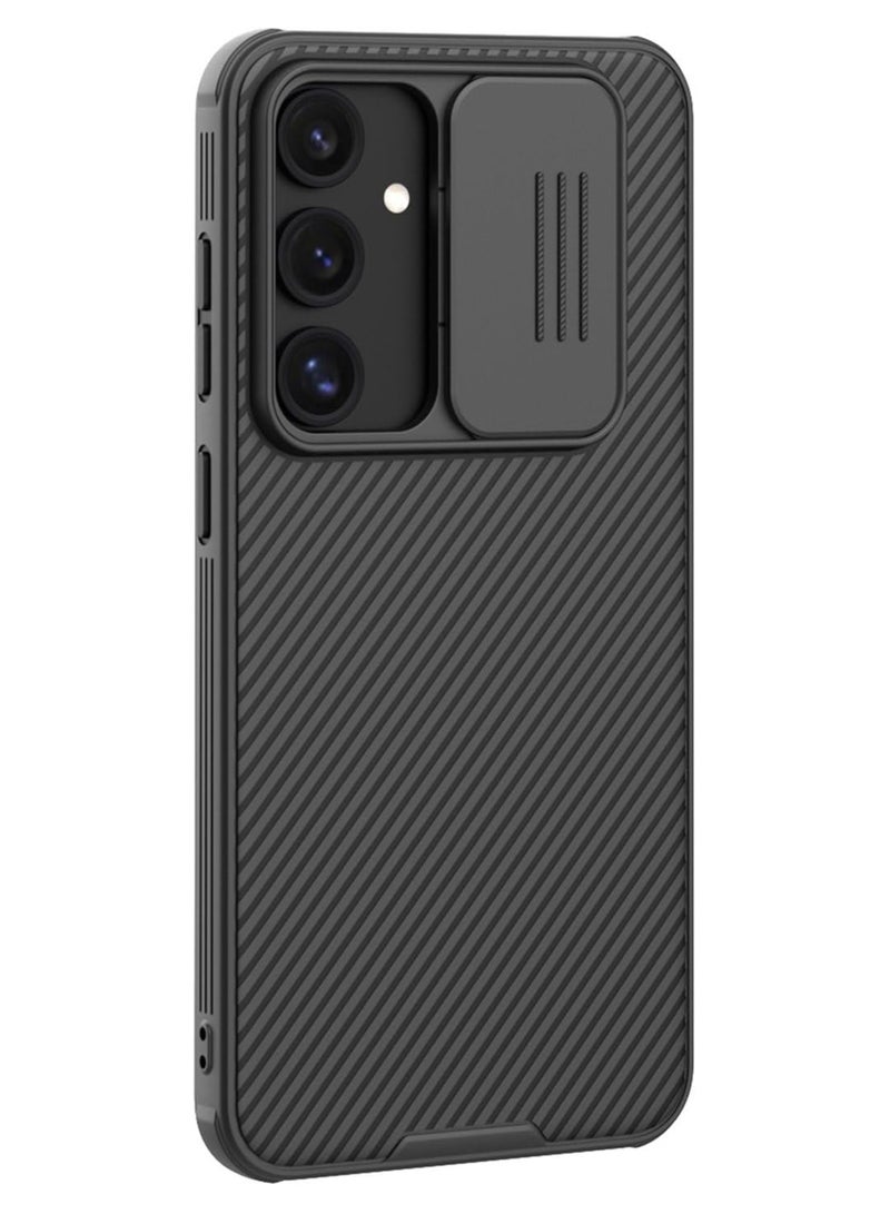 نيلكين جراب نليكن من سلسله الكام شليد برو لهاتف سامسونج جلاكسي اس 24 اف اي معا حماية الكاميرا  غطاء كاميرا منزلق حافظة واقية رفيعة - اسود - Image 1