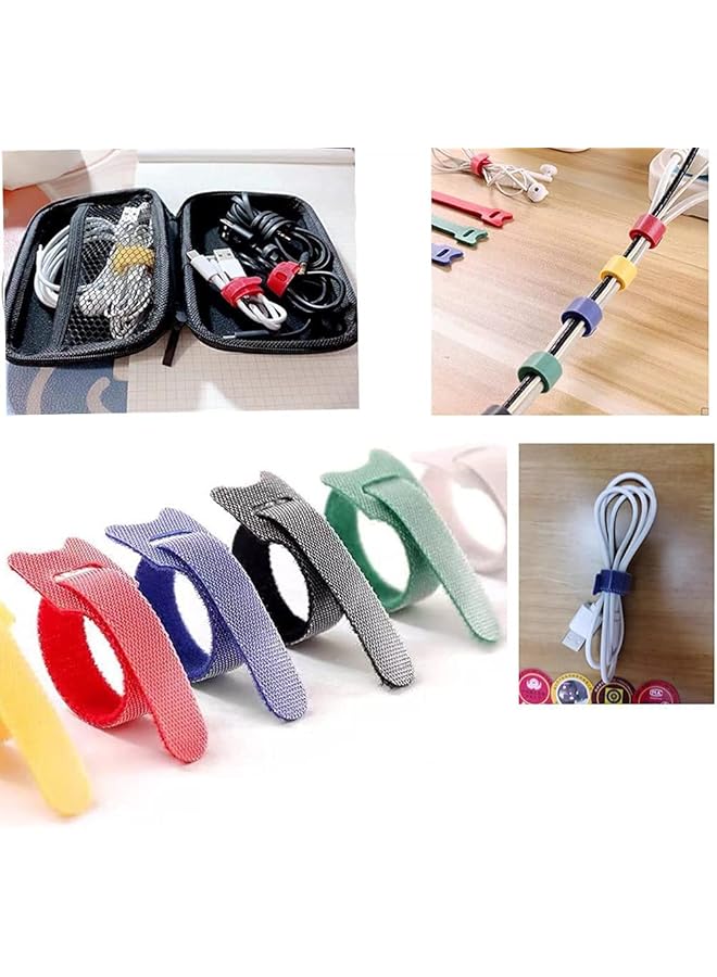 erorex Cable Ties Reusable 6 Color Cable Straps Multi Purpose Tie Wraps Fastening Straps Used For Headphones Phones Electronics Pc Wire Cable Tidy Management 120Pcs - Image 5