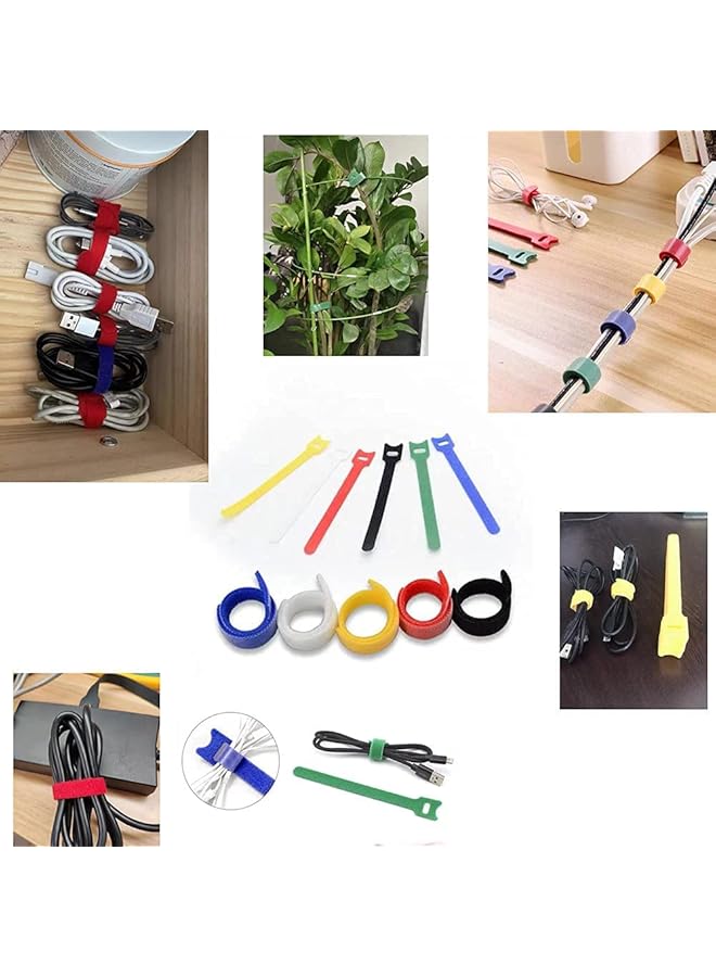 erorex Cable Ties Reusable 6 Color Cable Straps Multi Purpose Tie Wraps Fastening Straps Used For Headphones Phones Electronics Pc Wire Cable Tidy Management 120Pcs - Image 3