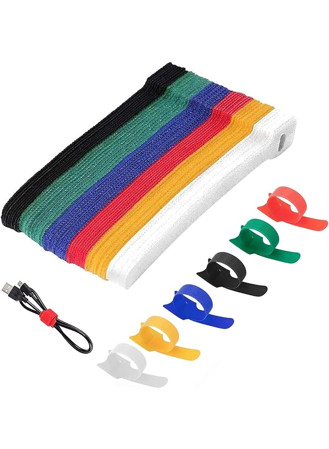 erorex Cable Ties Reusable 6 Color Cable Straps Multi Purpose Tie Wraps Fastening Straps Used For Headphones Phones Electronics Pc Wire Cable Tidy Management 120Pcs - Image 1