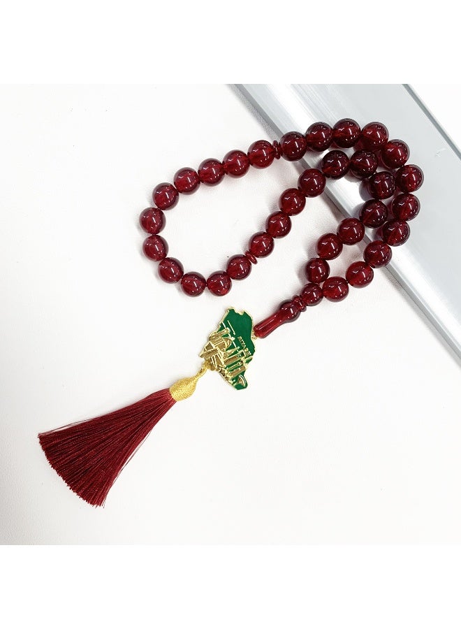 NIBEMINENT 33 Muslim Prayer Beads Wine Red/12mm 