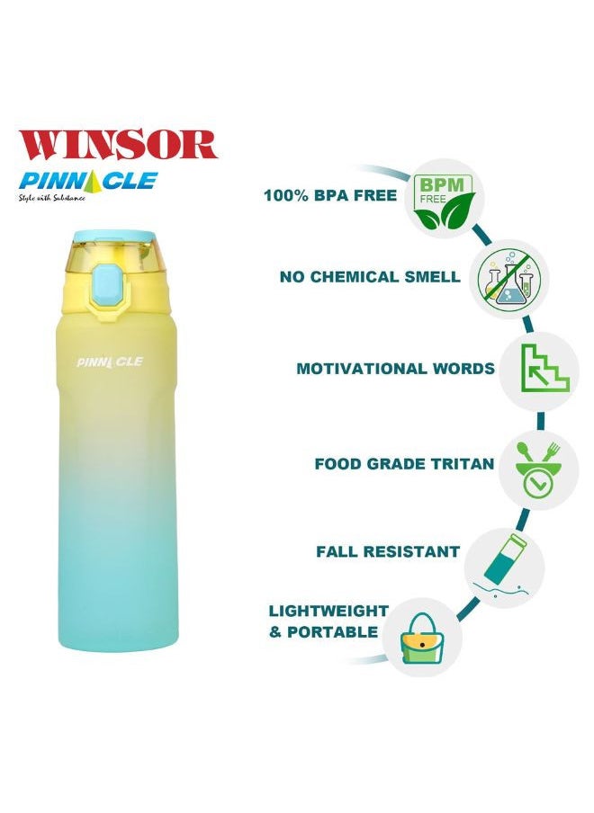 Winsor Winsor Pinnacle Wave Hydration Bottle 750Ml  | Leak-Proof Water Bottle with Protein Shaker - Ideal for Gym, School, and Outdoor Sports - Green  - Image 2