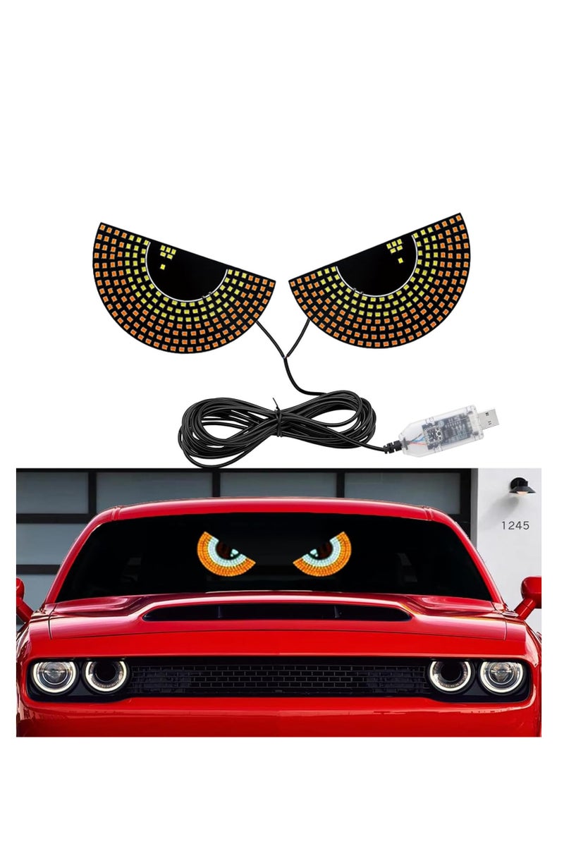 Front or Rear LED Car Lantern Shaped Eyes Car Lamp You Can Install by Yourself with LED Flashing Light to Decorate Cars, Trucks, Windows, Car Front Glass - Image 2