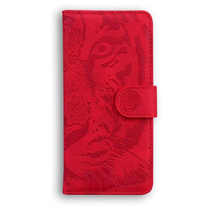 HuHa Case Cover For OPPO Reno13 Global Tiger Embossing Pattern Flip Leather Phone Case(Red) - Image 3