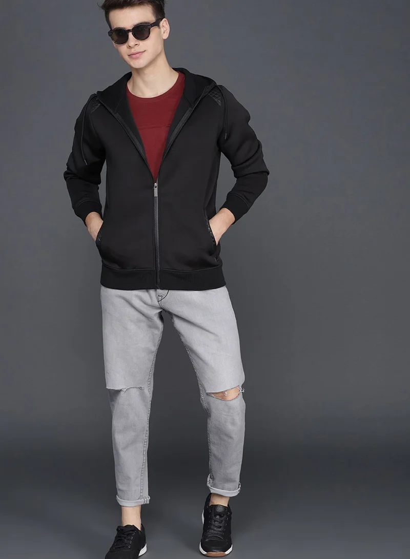 Wrogn Quilted Pocket Hooded Jacket