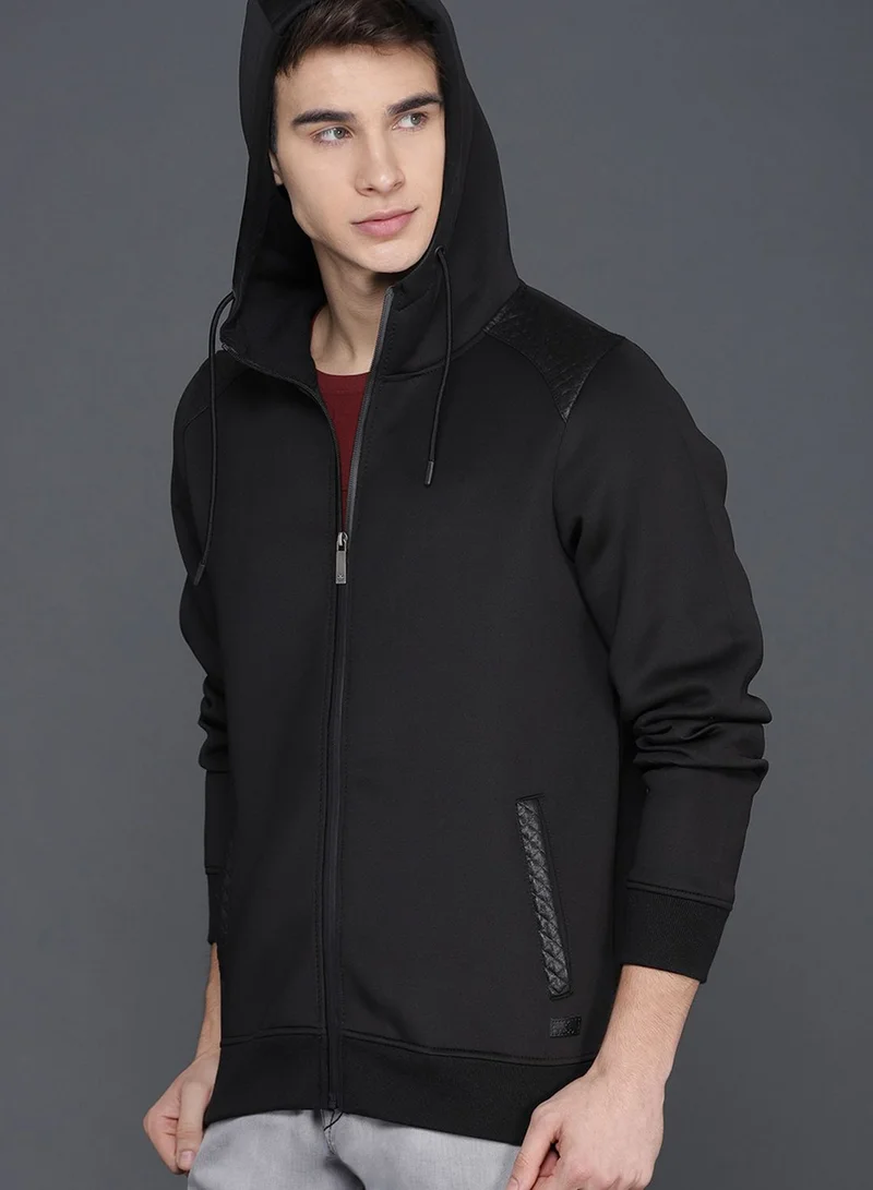 Wrogn Quilted Pocket Hooded Jacket