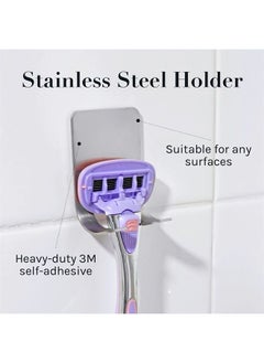 AOA STUDIO AOA Studio Women's 5-Blade 7pc Kit Including 1pc Handle 5pcs Five-Blade Heads from Swedish1pcs Stainless Steel Shower Hook Hydrating Aloe and Vitamin E Strip Cleanest, Closest, Comfortable Shave 