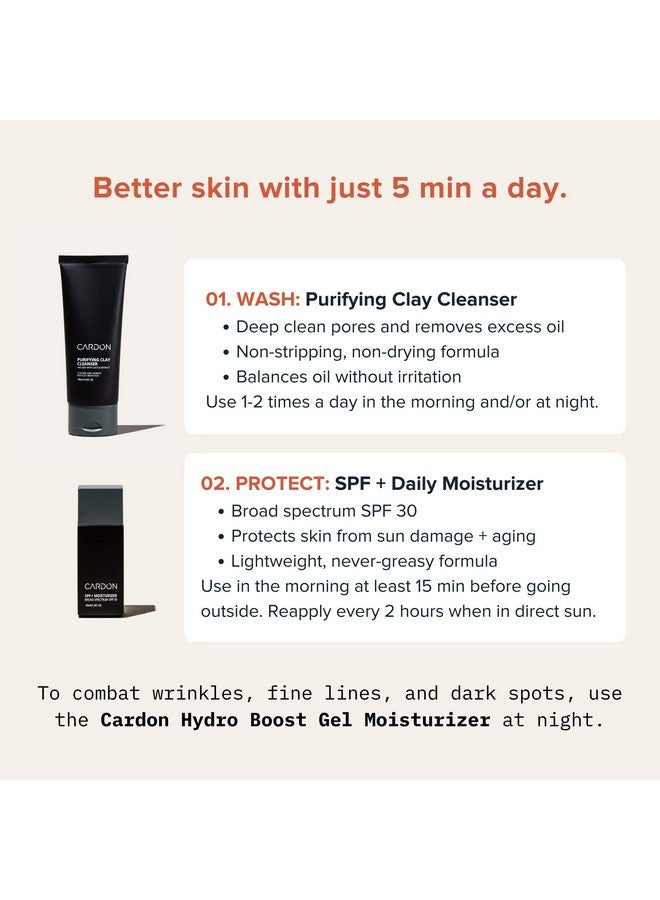 Cardon Daily Skincare Set For Men Face Moisturizer With Spf 30 & Clay Face Wash Best Gift For Men - Image 2