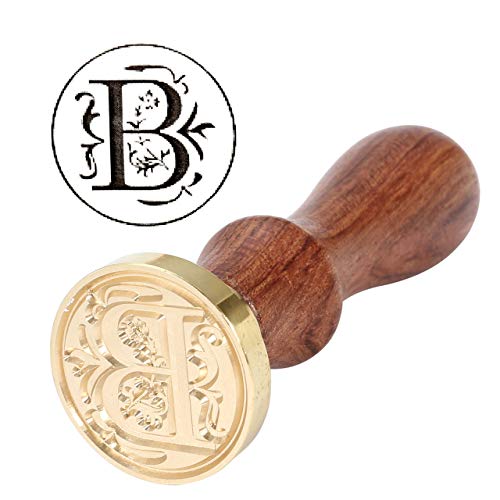 Yoption Initial Alphabet Wax Seal Stamp, Retro Letter B Sealing Wax Stamp Brass Head Wooden Handle for Wedding Party Invitation Envelopes - Image 4