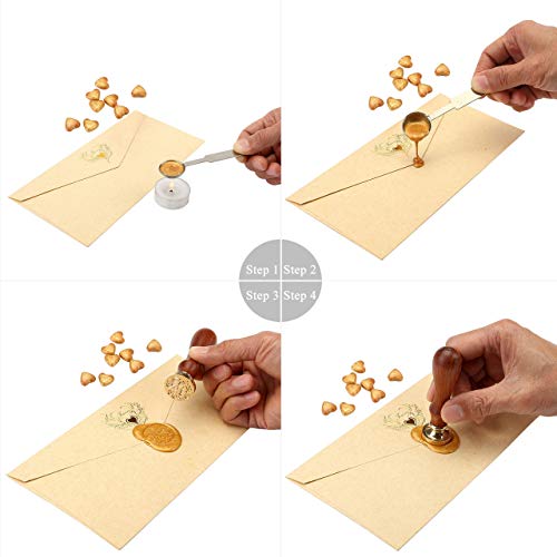 Yoption Initial Alphabet Wax Seal Stamp, Retro Letter B Sealing Wax Stamp Brass Head Wooden Handle for Wedding Party Invitation Envelopes - Image 5