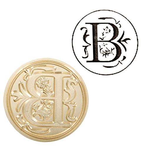 Yoption Initial Alphabet Wax Seal Stamp, Retro Letter B Sealing Wax Stamp Brass Head Wooden Handle for Wedding Party Invitation Envelopes - Image 2