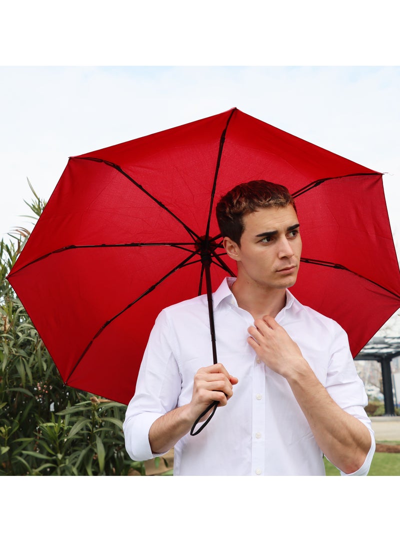 بيج ديزاين مظلة بيج ديزاين مودز أب بورجوندي أوتوماتيكية، مقاومة للرياح، سريعة الجفاف، حجم صغير للحقائب - Image 5