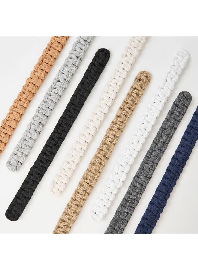 إيروريكس مجموعة من 2 رباط ستائر مغناطيسي من حبل القطن الطبيعي، رباط ستائر على الطراز الريفي الريفي، رباط ستائر مضفر يدويًا للمنزل والمكتب، شفاف C، بيج غامق - Image 4