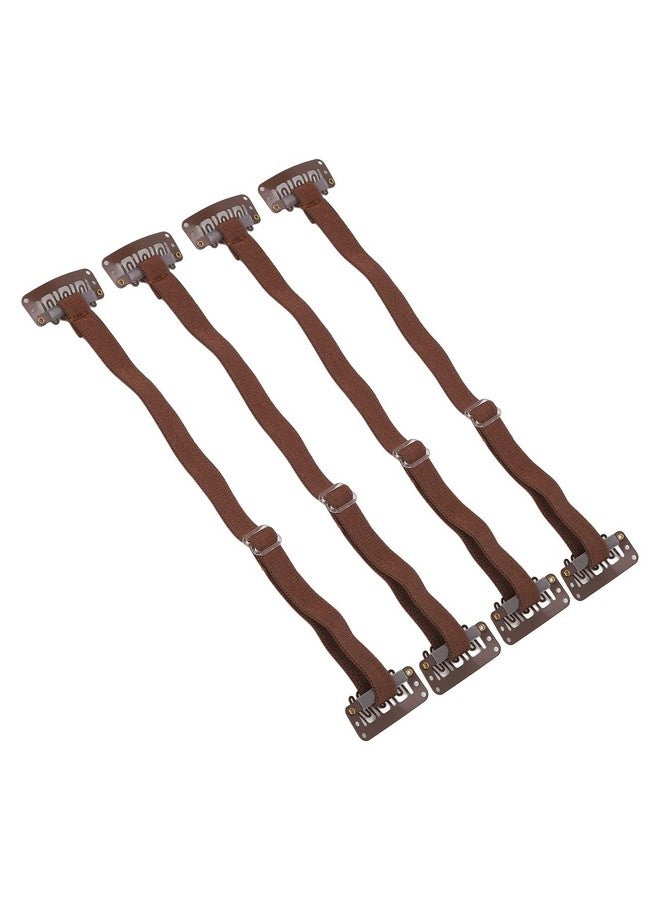 Brrnoo 4Pcs Face Lifting Band With Hairclip Reusable Hairpin Facial Lifting Bands Invisible Facelift Patch Straps For Hair Adjustable Elastic Band (Brown) - Image 1