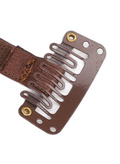 Brrnoo 4Pcs Face Lifting Band With Hairclip Reusable Hairpin Facial Lifting Bands Invisible Facelift Patch Straps For Hair Adjustable Elastic Band (Brown)  - Image 4