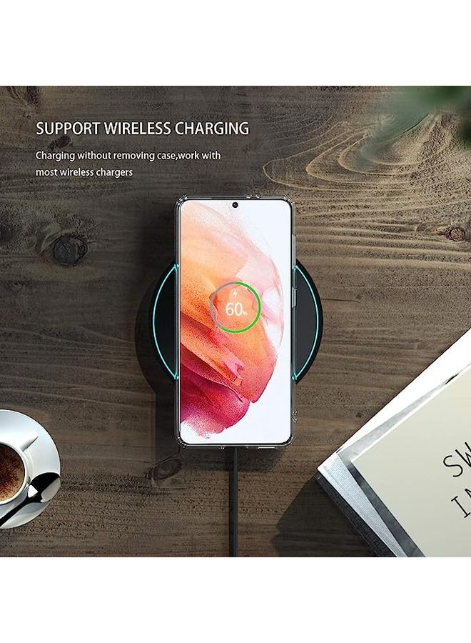 حافظة كريستال كلير لهاتف سامسونج جالاكسي S21 بلس، حافظة مضادة للصدمات لهاتف جالاكسي S21+ مصنوعة من TPU الناعم، نحيفة ولكنها واقية لحافظة سامسونج S21 بلس 5G - Image 3