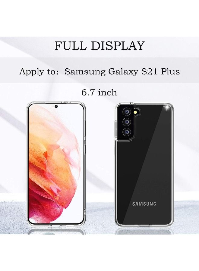 حافظة كريستال كلير لهاتف سامسونج جالاكسي S21 بلس، حافظة مضادة للصدمات لهاتف جالاكسي S21+ مصنوعة من TPU الناعم، نحيفة ولكنها واقية لحافظة سامسونج S21 بلس 5G - Image 2