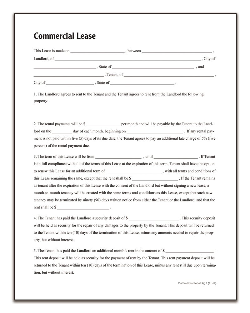 Adams Commercial Lease, premium Collection, Forms and Instructions (LF140),White - Image 2