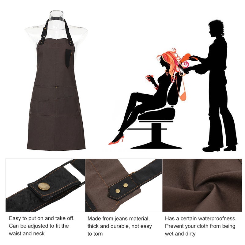 Pro Salon Barber Hairdresser Gown Cape With Pockets Jean Apron Hair Cutting Cloth Unisex Hair Dyeing Cape Hair Styling Tool - Image 5