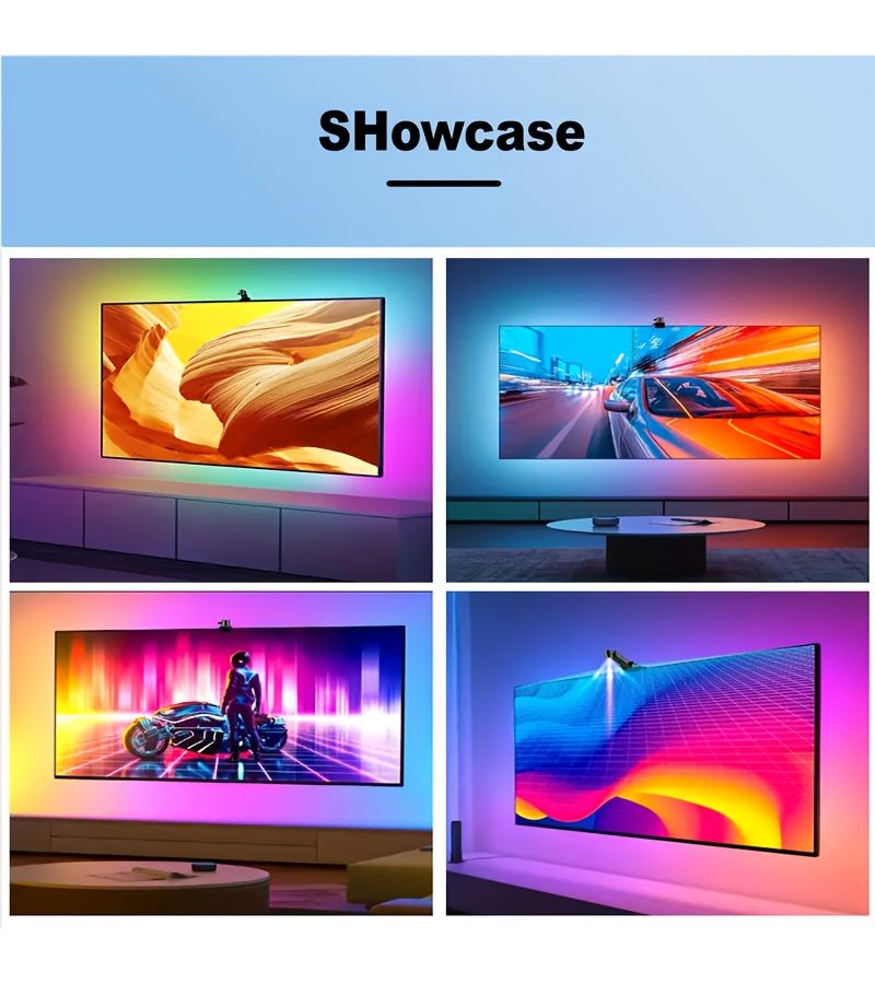 RGBIC LED TV Backlight Strip with Smart Sync APP Bluetooth Control USB Powered Ambient Lighting for 35 0 80 0 Inch TVs Monitors Dynamic Color Changing System Model Chuanganqi LKHC 149 61 Inch - Image 3