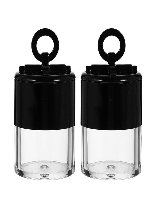 VANTOBEST 2-Pack 10g/0.34oz Black Mini Powder Containers Refillable Loose Powder Box with Sifter Puff Cap DIY Makeup Case for Foundation Blusher Finishing Powder - Image 1
