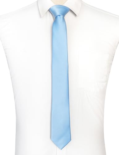 JEMYGINS Baby Blue Tie Mens Necktie for Business and Wedding (Light Blue) - Image 4
