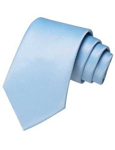 JEMYGINS Baby Blue Tie Mens Necktie for Business and Wedding (Light Blue) - Image 1