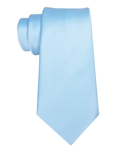 JEMYGINS Baby Blue Tie Mens Necktie for Business and Wedding (Light Blue) - Image 3