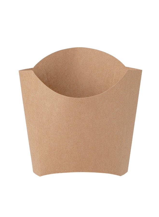 Restaurantware Bio Tek 4.5 x 3.2 x 3.9 Inch French Fry Cup, 100 Disposable Snack Cups - Stackable, Sustainable, Kraft Paper 3 Ounce Fry Holder, For Fries, Onion Rings, Popcorn, or Cookies - Image 1