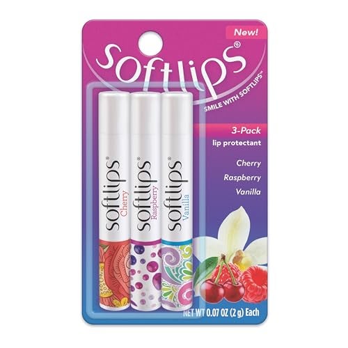 Softlips Daily Lip Moisturizer For Very Dry Lips, Multi-Flavored Lip Balms, Hydrates, Soothes & Prevents Dry, Chapped Lips, Smooth Glide Formula, Dermatologist Tested, Pack of 3 Chap Sticks - Image 1