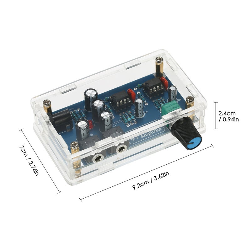 47 HIFI NE5532 مجموعة لوحة الدوائر المطبوعة اليدوية مكبر الصوت للأسرة مع غلاف شفط وقوة تغذية مفردة DC12~18V - Image 2
