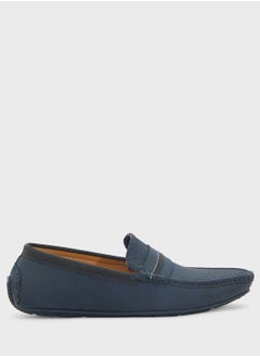 Robert Wood Saddle Detail Textuted Loafers  - Image 1