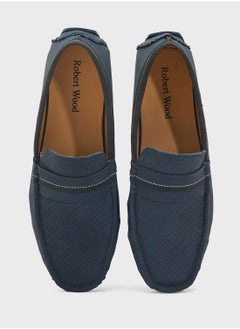 Robert Wood Saddle Detail Textuted Loafers  - Image 4