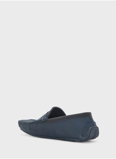 Robert Wood Saddle Detail Textuted Loafers  - Image 2