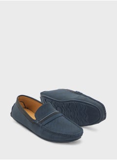 Robert Wood Saddle Detail Textuted Loafers  - Image 3