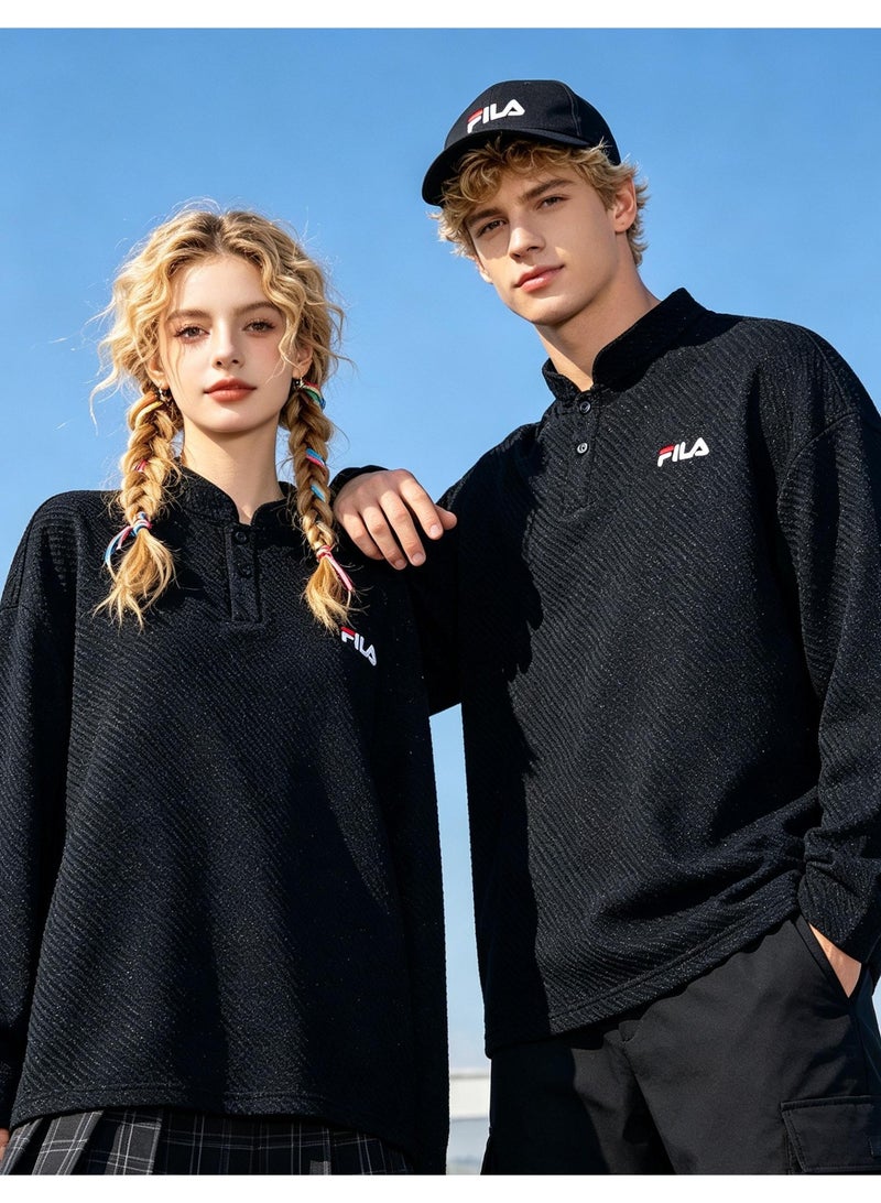 فيلا FILA Men's and women's knitted sweater with half-open collar - Image 4