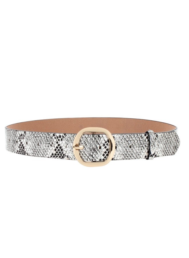 Monique Women Snakeskin Print Skinny Thin Faux Leather Belt Jeans Pants Dress Waist Belt - Image 2