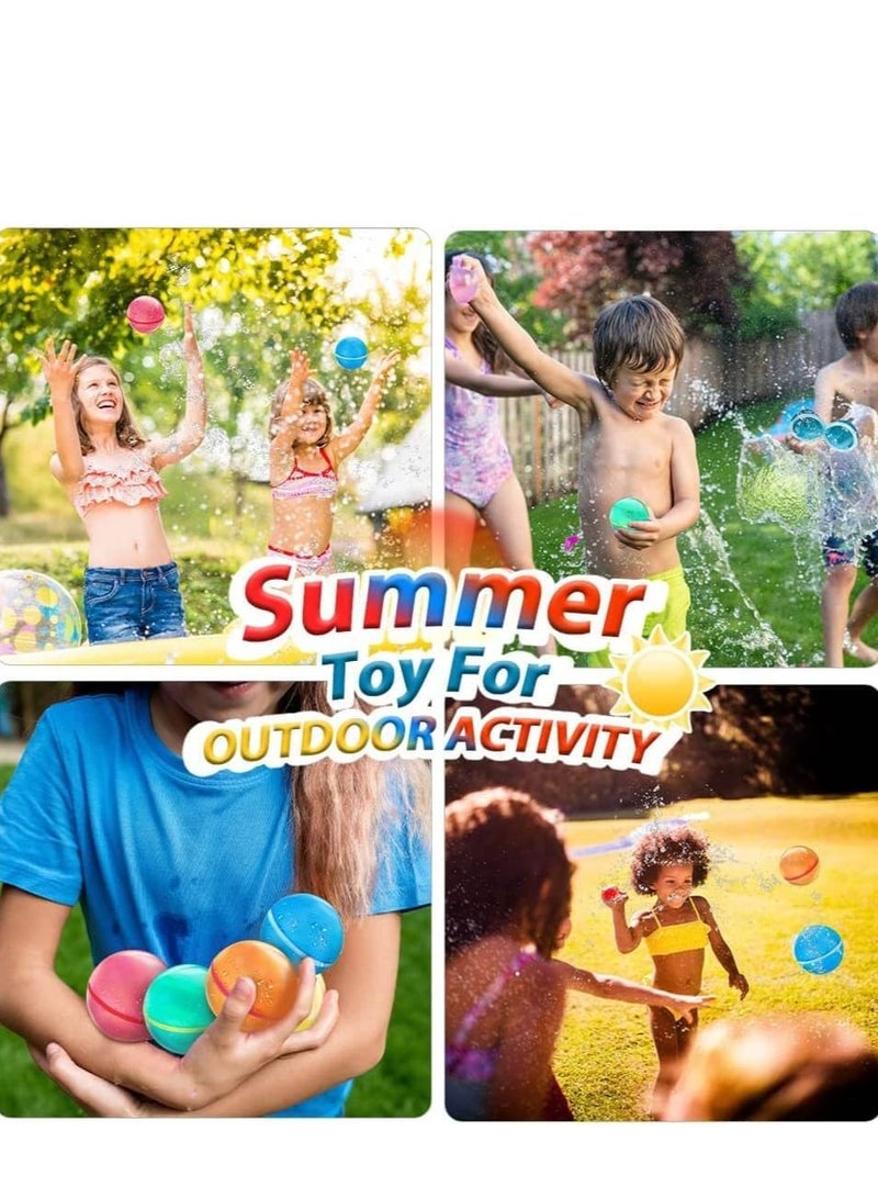 Quick Fill Reusable Water Balloons for Summer Fun, Self-Sealing Water Toys for Kids and Adults, Perfect for Pool and Outdoor Activities, Set of 6  - Image 5