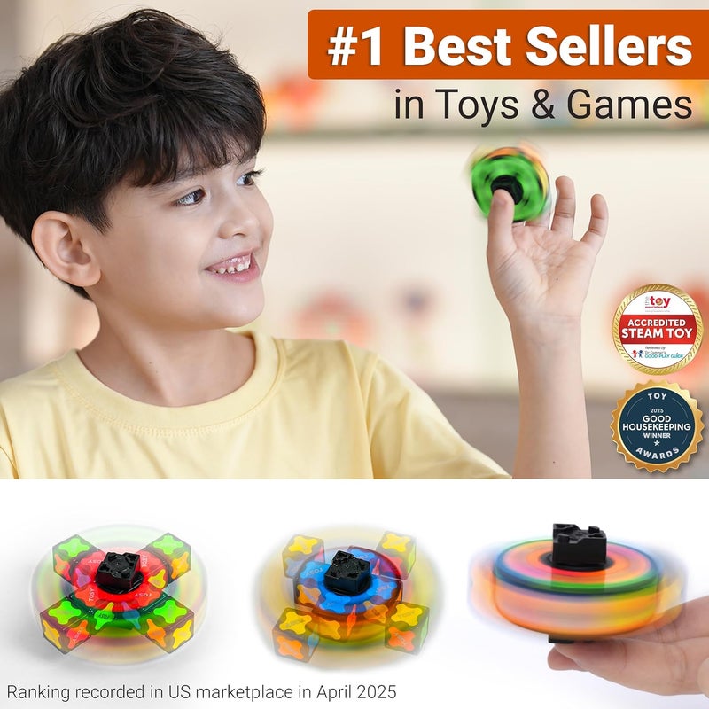 توسي لعبة Magnet Fidget Spinner Mini - 3 في 1: لعبة دوارة قابلة للتحويل مع 72 مغناطيسًا، مكعب لا نهائي، مكعب ألغاز 2x2، هدية عيد الفصح وعيد الميلاد للبالغين والأطفال - Image 2