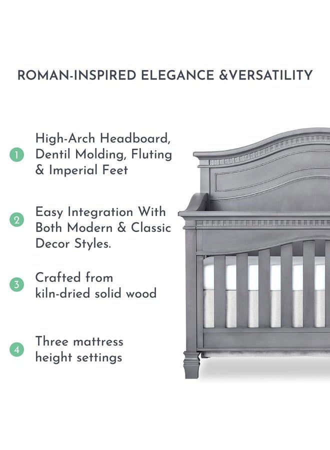 Evolur Cheyenne 5 in 1 Full Panel Convertible Crib, Storm Grey - Image 5