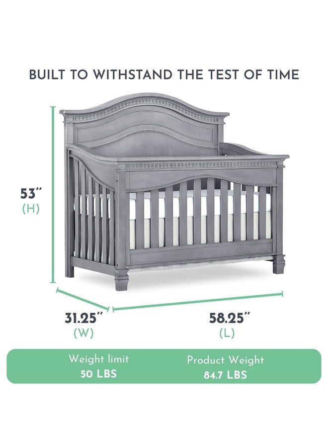 Evolur Cheyenne 5 in 1 Full Panel Convertible Crib, Storm Grey - Image 4