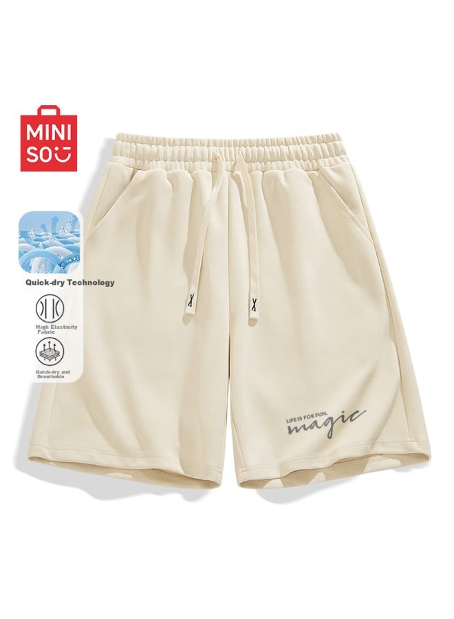 Mingchuang Youpin Miniso Men'S Quick Dry Sports Casual Anti-Bacterial Sunscreen Outdoor Men'S Shorts Z Light Beige M - Image 1