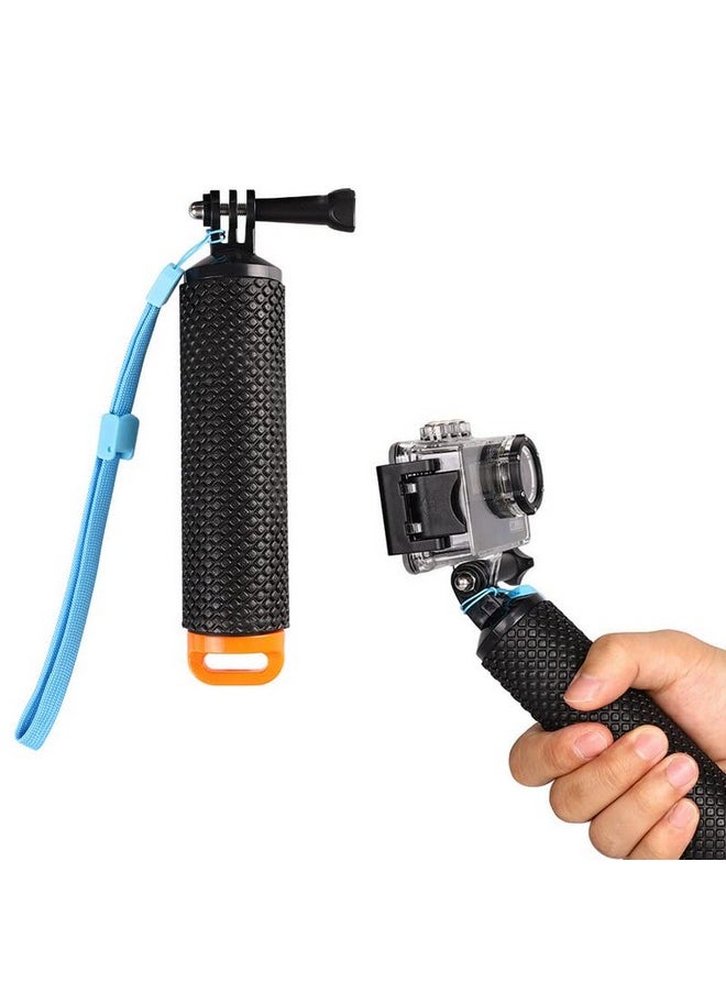 Floating Hand Grip Waterproof Handheld Selfie Stick Monopod Grip Handle Mount Compatible With Gopro Hero 10 9 8 7 Hero Session Fusion Max Akaso Sjcam Dji Osmo Action Cameras (Orange)