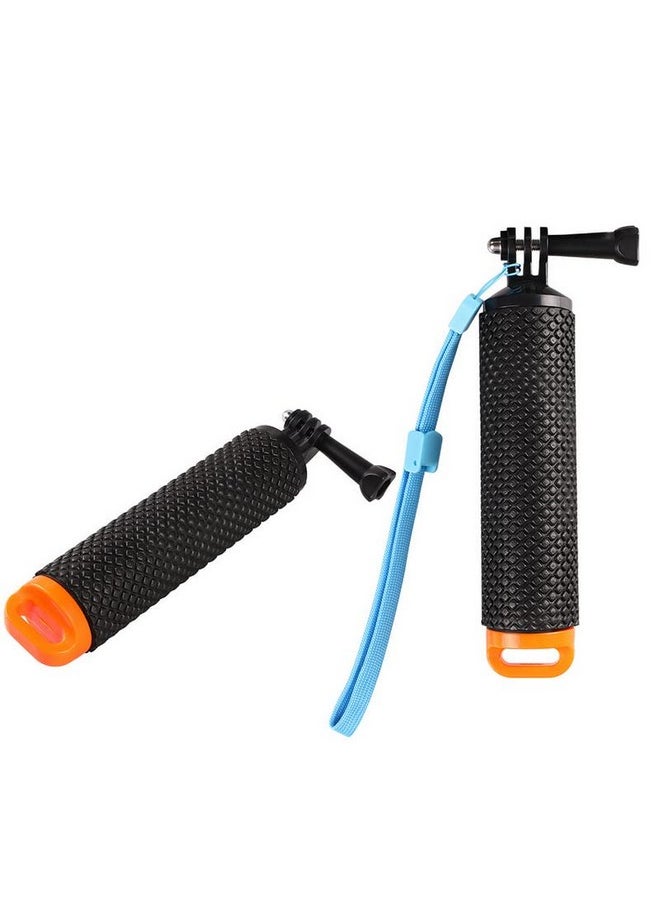 Floating Hand Grip Waterproof Handheld Selfie Stick Monopod Grip Handle Mount Compatible With Gopro Hero 10 9 8 7 Hero Session Fusion Max Akaso Sjcam Dji Osmo Action Cameras (Orange)