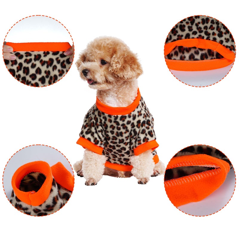 Rbenxia 4 Pcs Dog Fleece Sweaters Puppy, Warm Soft Fleece Sweater Doggie Sweatshirt Dog Pajamas Puppy Clothes for Winter, Small Dogs Cat Pets Outfits (Medium) - Image 4