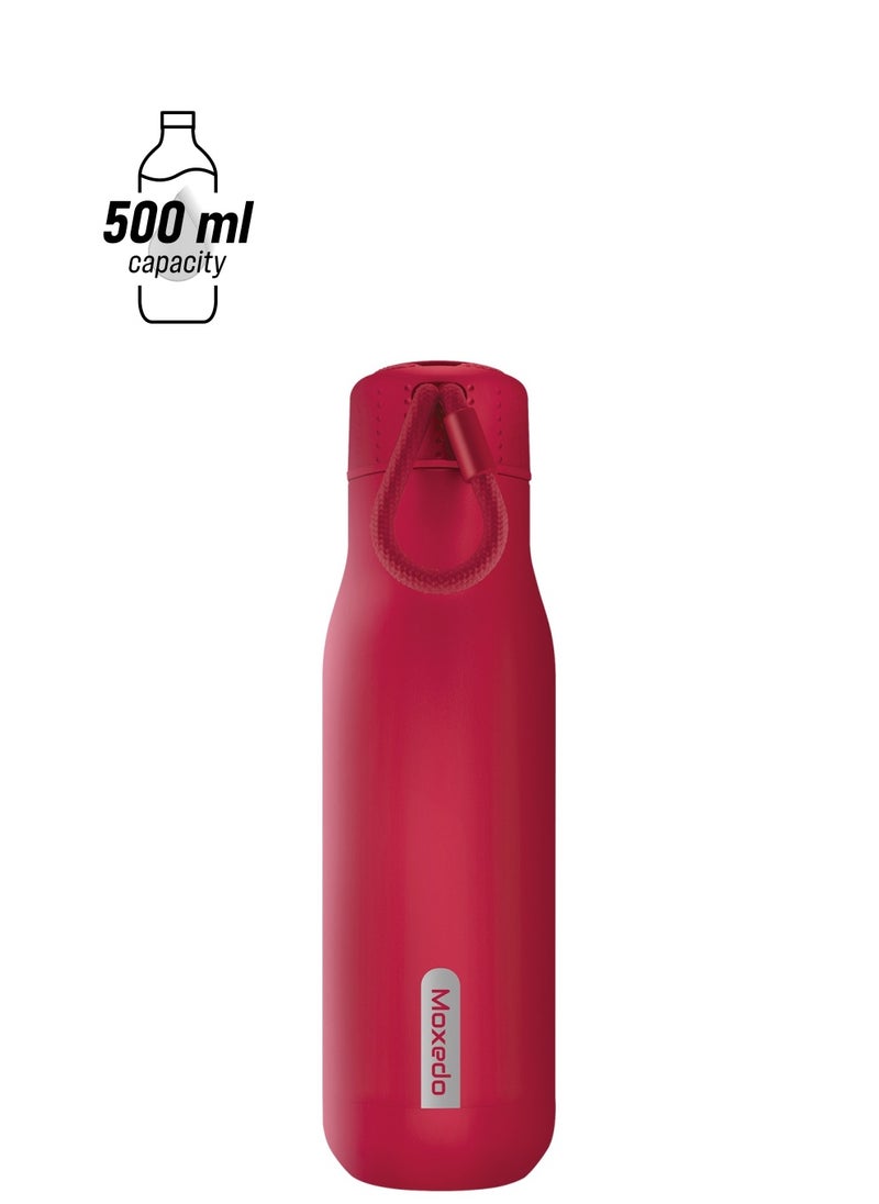 Moxedo Moxedo Vacuum Flask Stainless Steel Double Wall Vacuum Insulated for Hot and Cold BPA Free 500ML Leak Resistant for Gym, Home, Office, Outdoor and Work  - Image 1