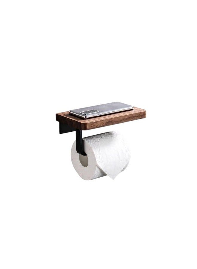 Modern Bathroom Toilet paper Holder tissue holder stainless steel & solid wood - water resistant.  - Image 1